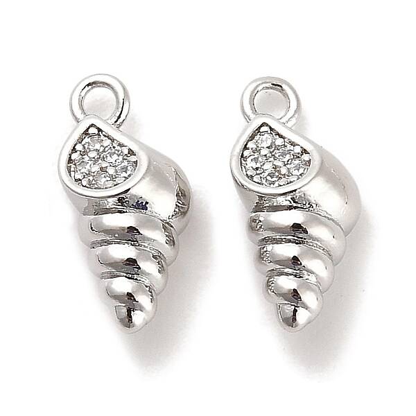 Brass Micro Pave Clear Cubic Zirconia Pendants