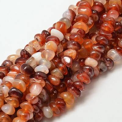 Dyed Natural Carnelian Nuggets Beads Strands