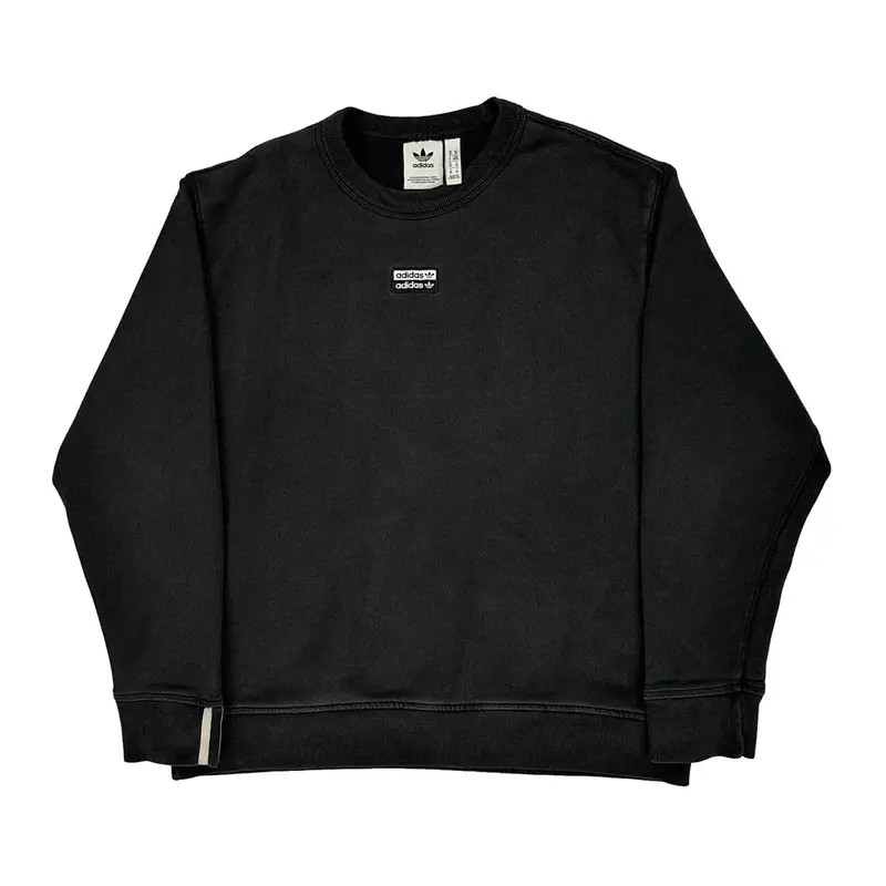 Adidas Spellout Sweatshirt - Medium Black Cotton