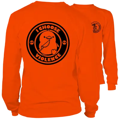 Violence- Long Sleeve Safety Orange Hi-Vis T-Shirt