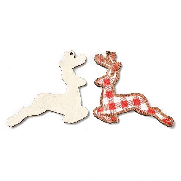 Single Face Christmas Printed Wood Big Pendants