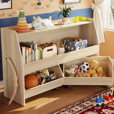 【FallDealsForYou】COZPAW 2/3 Tier Toy Storage Organizer with Movable Drawers, Modern Design for Kids' Playrooms, Nursery, ...