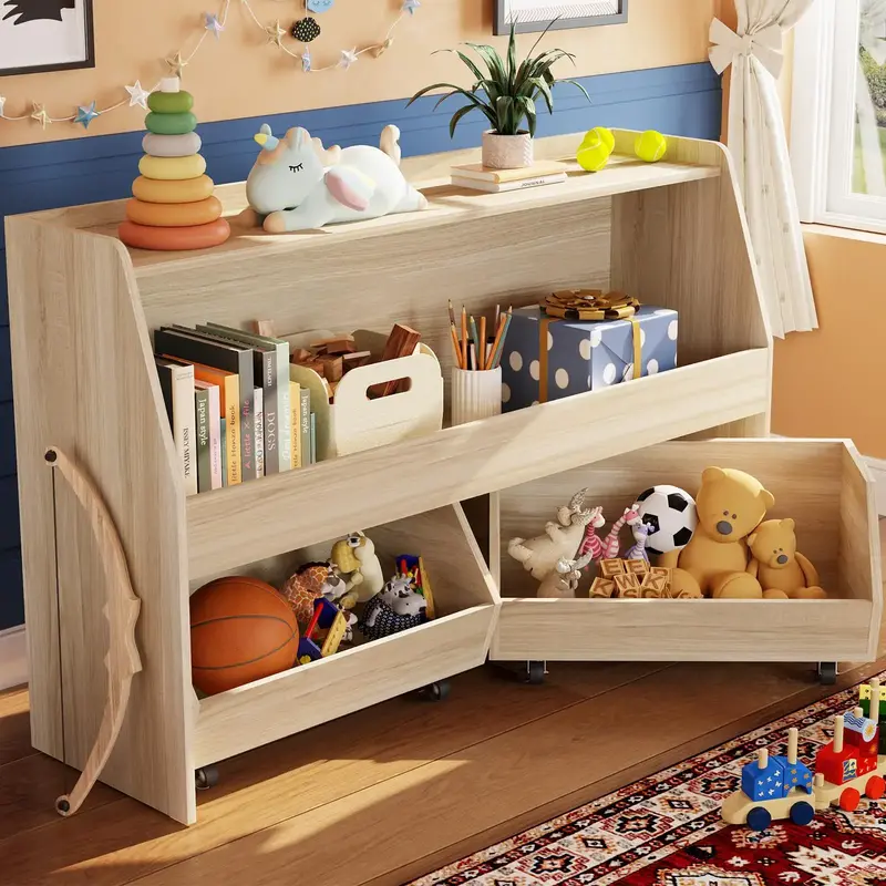 【FallDealsForYou】COZPAW 2/3 Tier Toy Storage Organizer with Movable Drawers, Modern Design for Kids' Playrooms, Nursery, ...