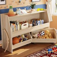 COZPAW 2 Tier White Toy Storage Organizer with Movable Drawers, Modern Design for Kids' Playrooms, Nursery, Kitchen & Bedroom...