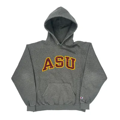 Asu Champion College Hoodie - Large Grey Cotton Blend