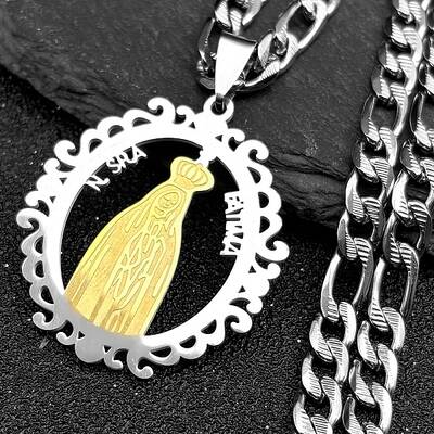 Ring with Virgin Mary 304 Stainless Steel Pendant Necklaces for Men Women