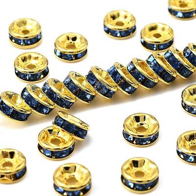Brass Grade A Rhinestone Spacer Beads