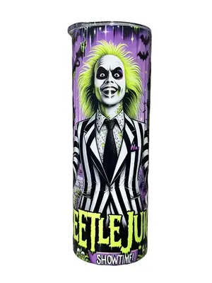 Purple Beetle Juice - BeetleJuice - 20oz oz 20 oz. 20oz. - Skinny Straight Sublimation Tumbler - Amy's Tumbler Junkies - Your...