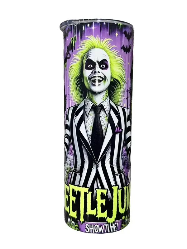 Purple Beetle Juice - BeetleJuice - 20oz oz 20 oz. 20oz. - Skinny Straight Sublimation Tumbler - Amy's Tumbler Junkies - Your...