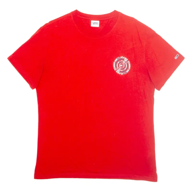 TOMMY HILFIGER Mens T-Shirt Red L