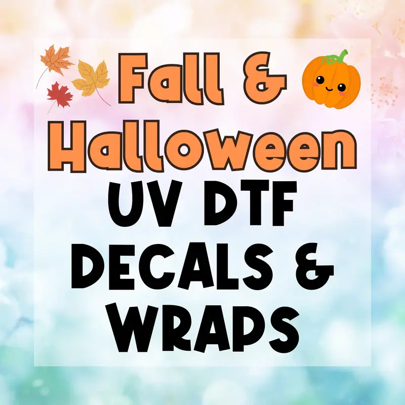 Fall and Halloween UVDTF Wraps and Decals for any hard surface, Cup Stickers, 16 oz Wraps, Tumbler Stickers