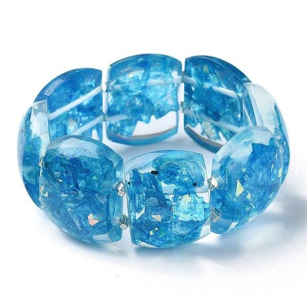 Dyed Natural Selenite & Synthetic Opal Stretch Bracelets