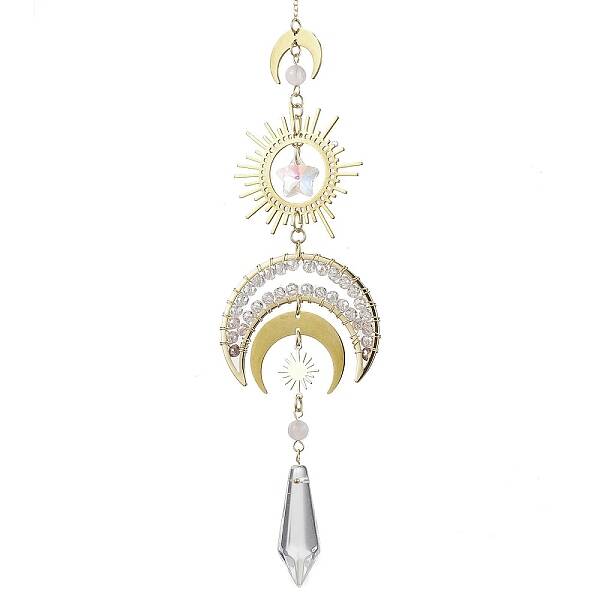 Moon Brass & 304 Stainless Steel Hanging Suncatchers