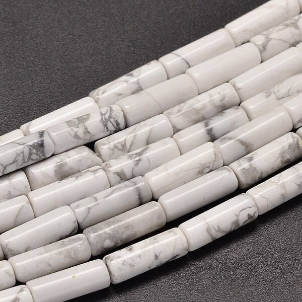Natural Howlite Column Beads Strands