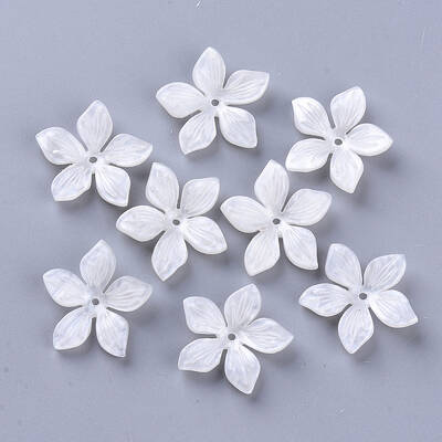 5-Petal Cellulose Acetate(Resin) Bead Caps