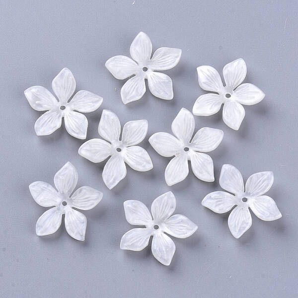 5-Petal Cellulose Acetate(Resin) Bead Caps