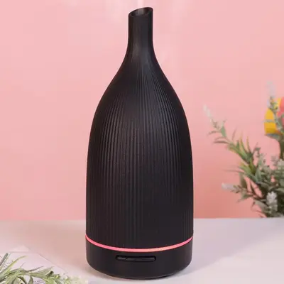 120ml USB Powered Vase Essential Oil Ultrasonic Aroma Diffuser, Humidifier with Colorful Light for Home