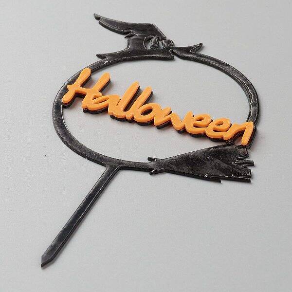 Acrylic Halloween Word Cake Insert Card Decoration