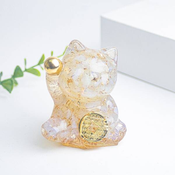 Resin Fortune Cat Display Decoration