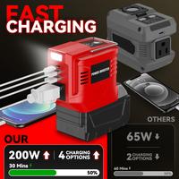 200W Power Inverter for Dewalt 20V Battery DC 2OV to AC 110-120V, For Milwaukee M18 Battery, Portable Power Station Generator...