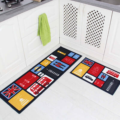 Household Water-absorbent And Oil-proof Anti-slip Mat Bath And Bathroom Foot Mat | Color: 13style | style: 2pcs set