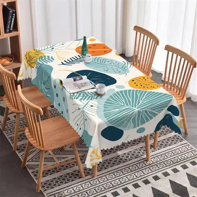 Fresh Natural Spring Leaves Dot Rectangle Tablecloth - Aperturee