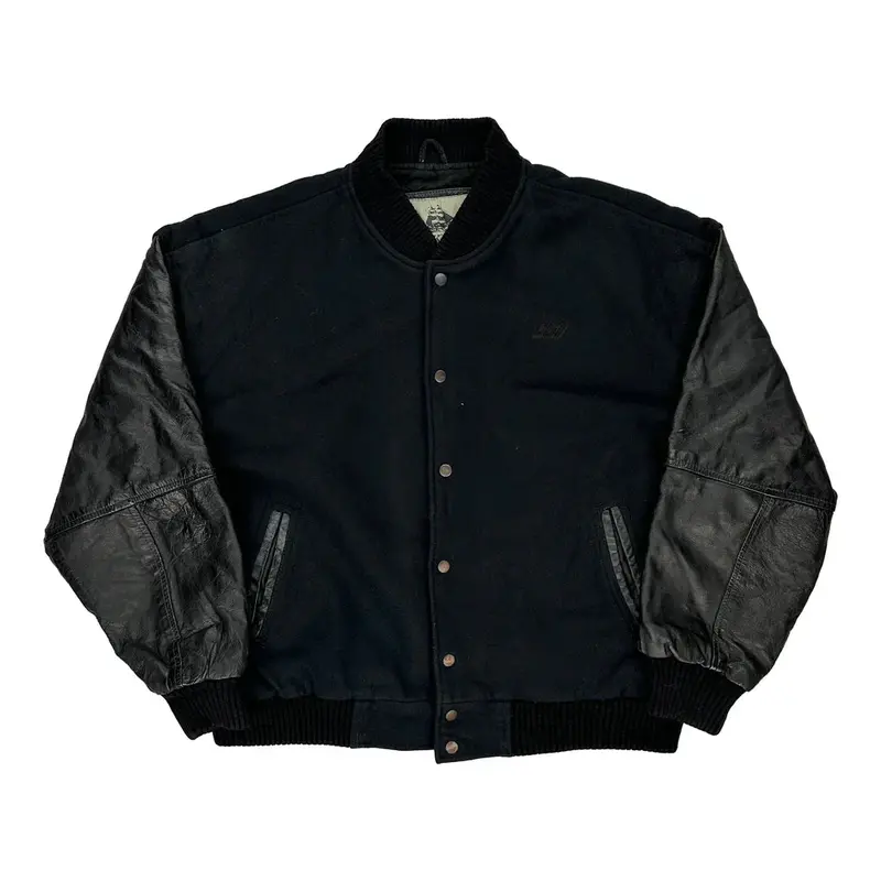 Burks Bay Varsity Jacket - XL Black Wool Blend