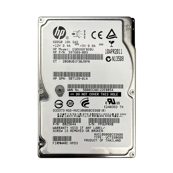 HUC106060CSS600 HGST 600GB 6Gb/s SAS 10000 2.5-inch 64MB Hard Drive