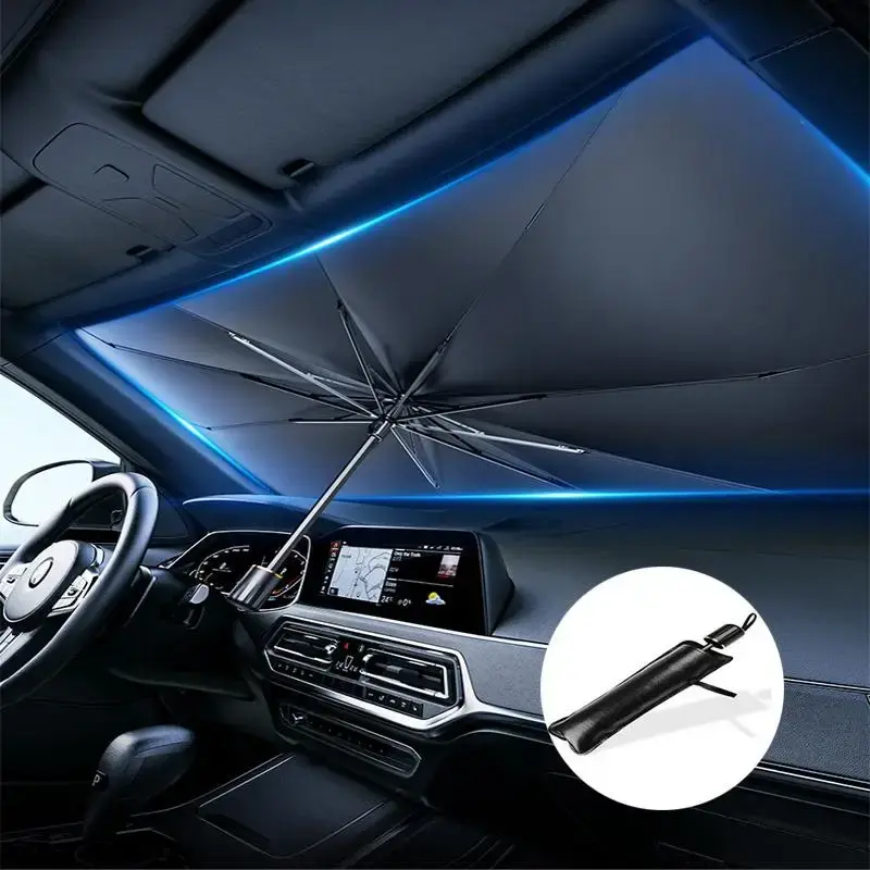 Portable Car Windshield Sunshade, Foldable Windshield Sun Umbrella, Car Exterior Accessories, Car Windshield Cooling Umbrella...