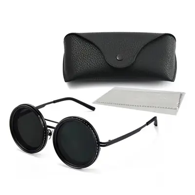 ND Filter Adjustable PolarizedLens 9 Step Light Reduction Sunglasses UV Protection Titanium frames Vintage Style punk polariz...