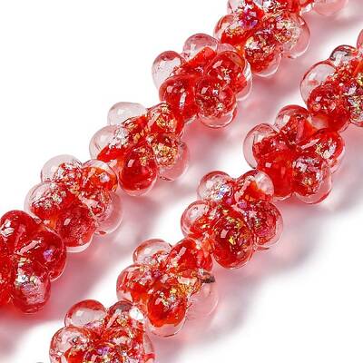 Handmade Dichroic Foil Glass Beads Strands
