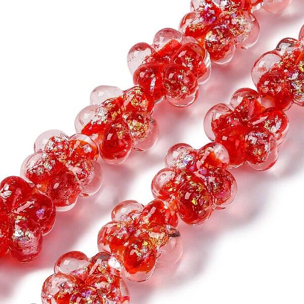 Handmade Dichroic Foil Glass Beads Strands