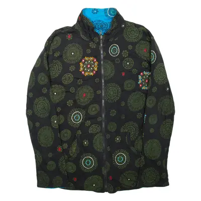 Lightweight Mens Jacket Black Floral M