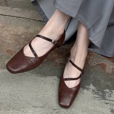 CHIKO Blesila Square Toe Block Heels Mary Jane Shoes