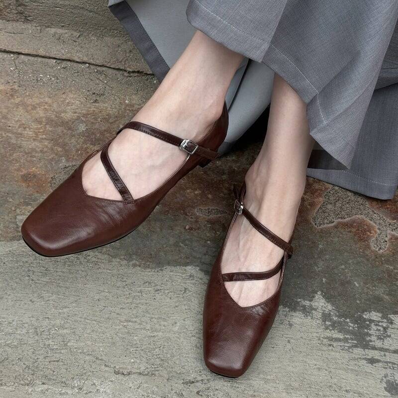 CHIKO Blesila Square Toe Block Heels Mary Jane Shoes