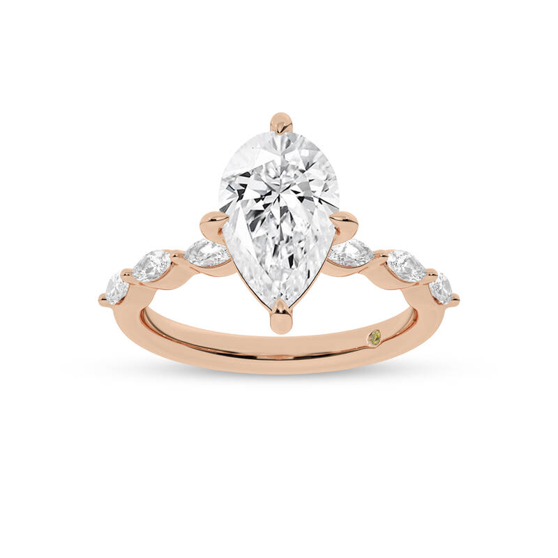 Cabo Pear Shape Lab Grown Diamond Engagement Ring | 10K Rose Gold 4 5/8 CT. TW.