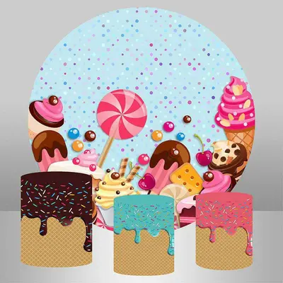 Aperturee Sweet Pink And Blue Snake Circle Baby Shower Backdrop | Round Backdrop Cover Diy | Baby Shower Arch Backdrop | Roun...