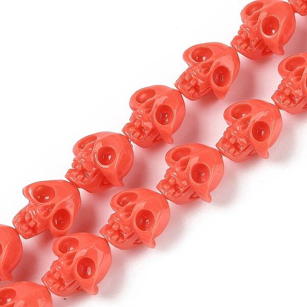 Synthetic Coral Carved Beads Strands