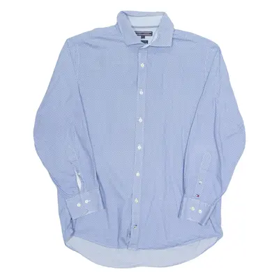 TOMMY HILFIGER Mens Shirt Blue Diamond Long Sleeve L