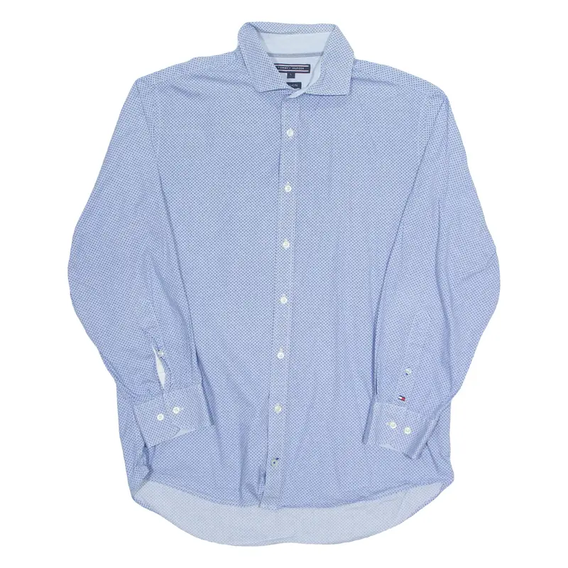 TOMMY HILFIGER Mens Shirt Blue Diamond Long Sleeve L