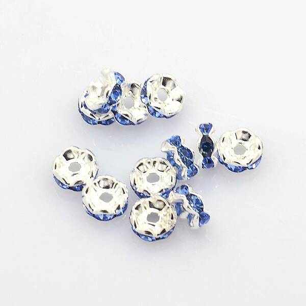 Brass Rhinestone Spacer Beads