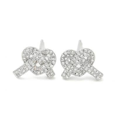 Rack Plating Brass Micro Pave Clear Cubic Zirconia Stud Earrings for Women