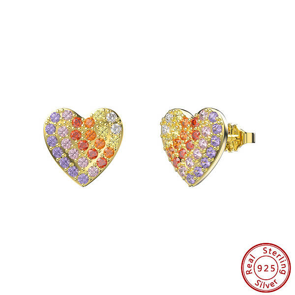 Heart 925 Sterling Silver Stud Earrings