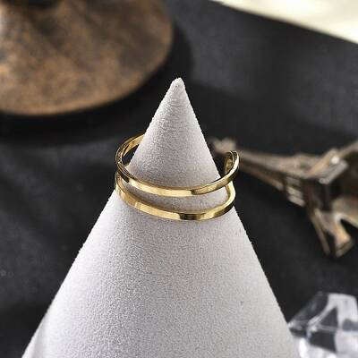 304 Stainless Steel Hollow Cuff Rings for Women