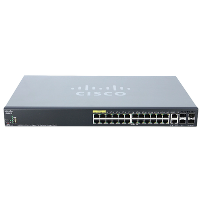 Cisco SG350X-24P-K9 | Small Business 350X Series SG350X-24P 24 x Ports PoE+ 10/100/1000Base-T + 2 x Ports 10GBase-T Combo SFP...