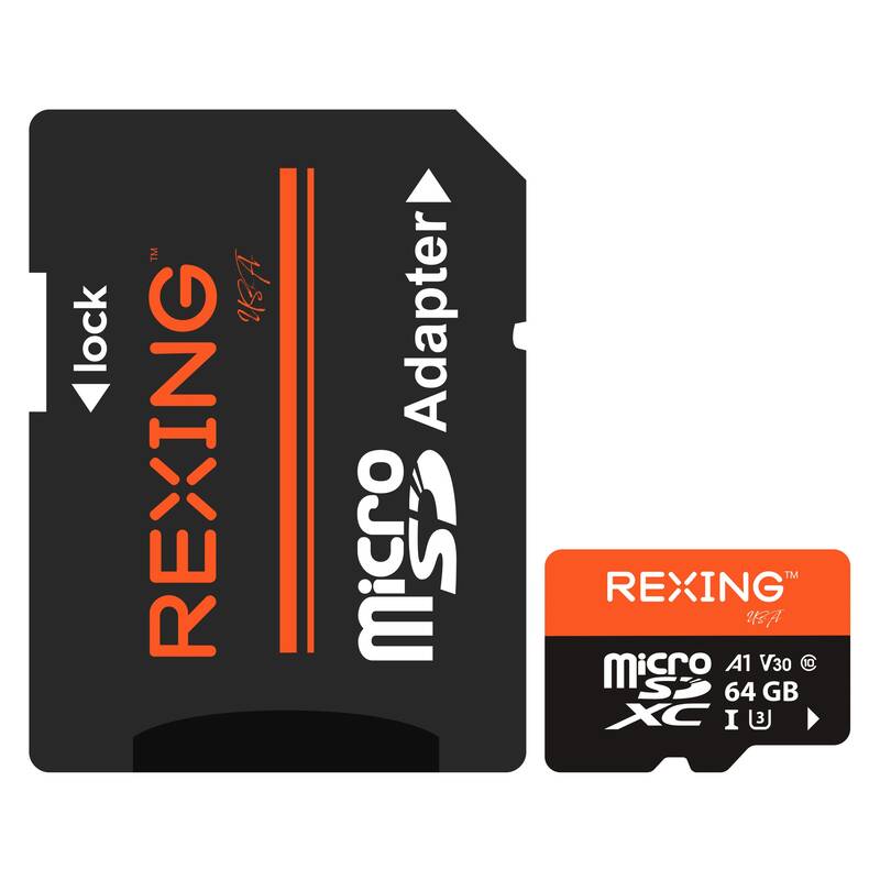 REXING microSDXC UHS-3 4K Full HD Video High Speed Transfer Monitoring SD Card with Adapter for Dash Cams, Surveillance Syste...