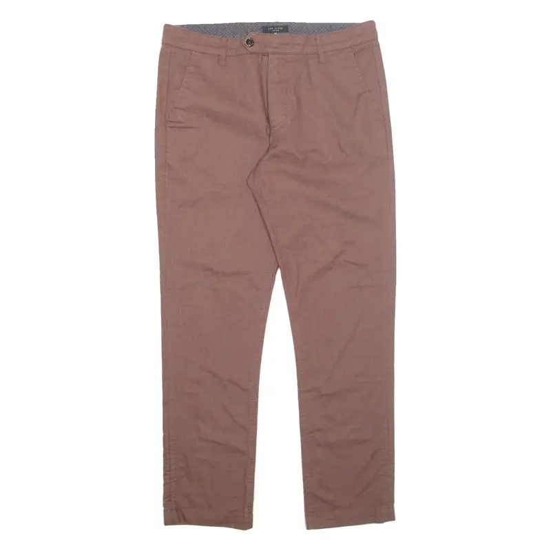 TED BAKER Chino Mens Trousers Red Regular Tapered W34 L32