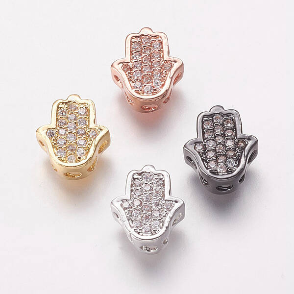 Brass Cubic Zirconia Beads