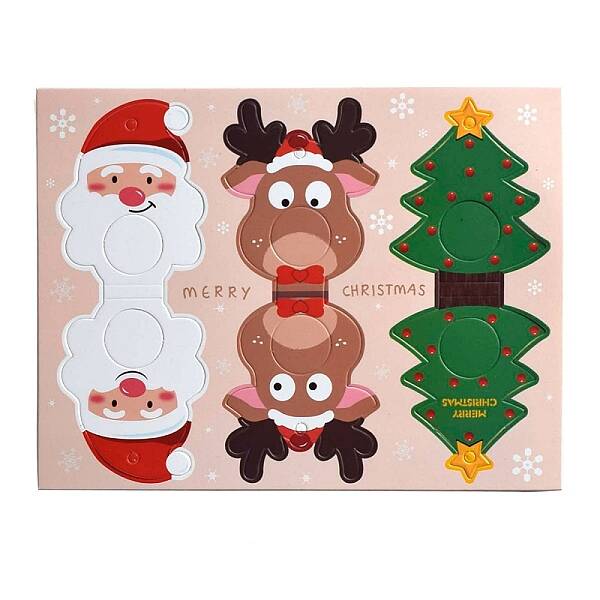 Christmas Santa Claus & Deer & Tree Paper Pendant Decorations
