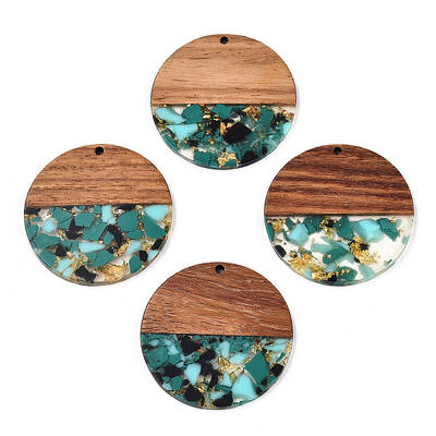Transparent Resin & Walnut Wood Pendants